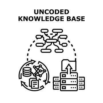 Uncoded knowledge base concept for data processing Stock Illustration