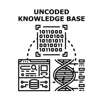 Uncoded knowledge base connecting data and genetics Stock Illustration