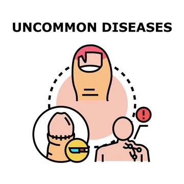 Uncommon diseases causing human health problems concept Illustrazione stock