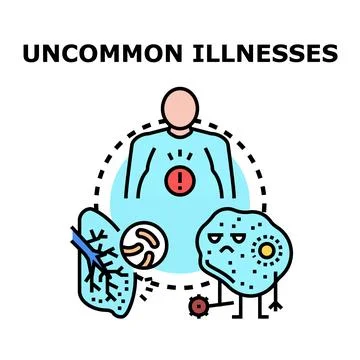 Uncommon illnesses vector concept illustrating health problems Stock Illustration