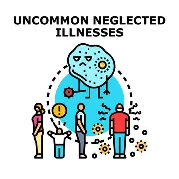 Uncommon neglected illnesses affecting people infographic concept Stock Illustration