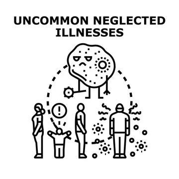 Uncommon neglected illnesses affecting people infographic concept Stock Illustration