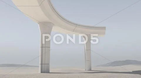 Uncompleted highway in the desert Stock Illustration