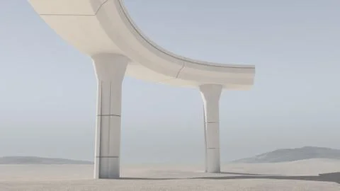 Uncompleted highway in the desert イラスト素材