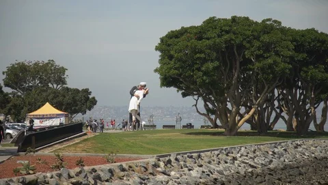 Unconditional Surrender sculpture in San Diego Stock Footage 87144202