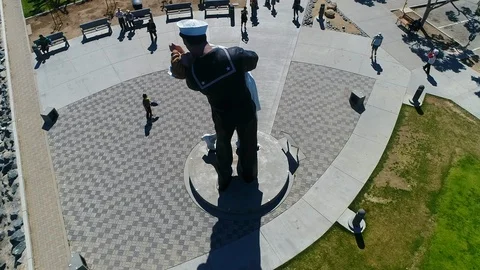 Unconditional Surrender Statue in San Diego, California Stock Footage 104632116