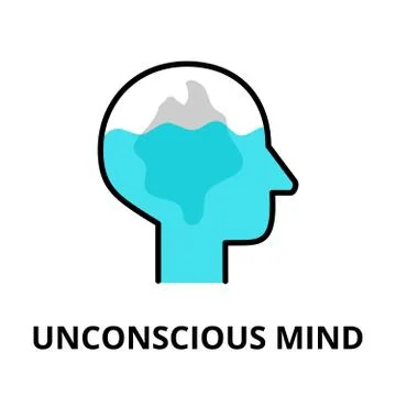 Unconscious Mind icon, flat thin line vector illustration Stock Illustration