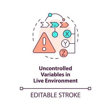 Uncontrolled variables in live environment concept icon 스톡 일러스트