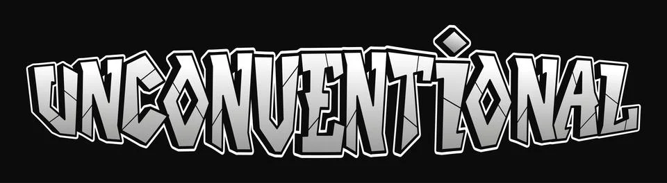 Unconventional typography text creating a unique graffiti style design Иллюстрация