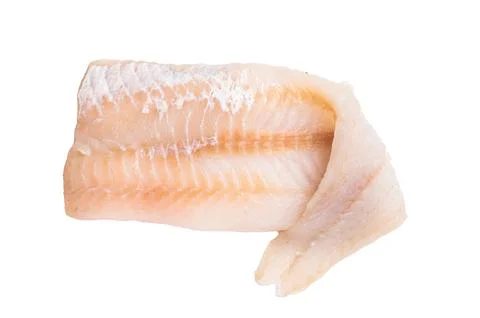 Uncooked Atlantic cod fillet, raw fish ready to be seasoned and transformed.. Stock Photos