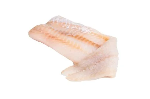 Uncooked Atlantic cod fillet, raw fish ready to be seasoned and transformed.. Stock Photos