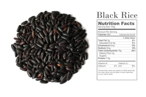 Uncooked Black Rice Stock Photos