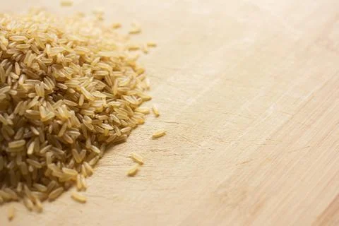 Uncooked brown rice Stock Photos