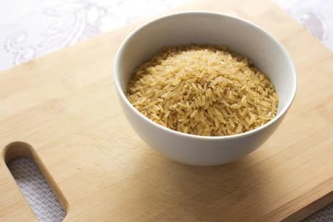 Uncooked brown rice Stock Photos