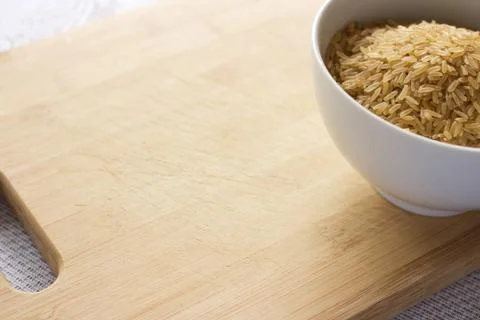 Uncooked brown rice Stock Photos