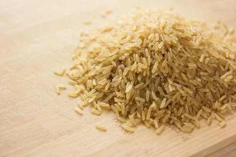 Uncooked brown rice Stock Photos