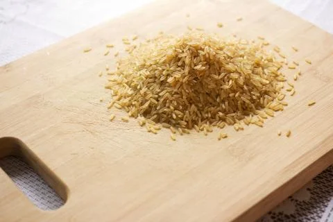 Uncooked brown rice Stock Photos