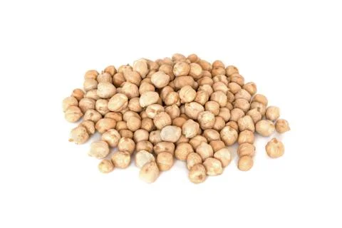 Uncooked chickpeas on white background Stock Photos
