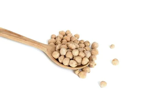 Uncooked chickpeas on white background Stock Photos