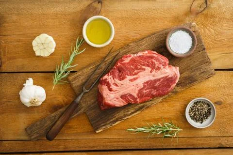 Uncooked chuck eye steak Stock Photos