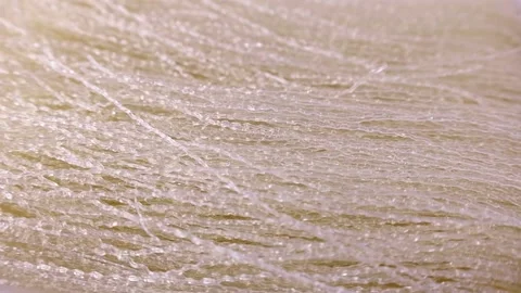 Uncooked dry transparent white arrowroot noodles circle rotation close up Stock Footage 236529625