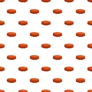 Uncooked hamburger patties repeating seamless pattern background Stock Illustration