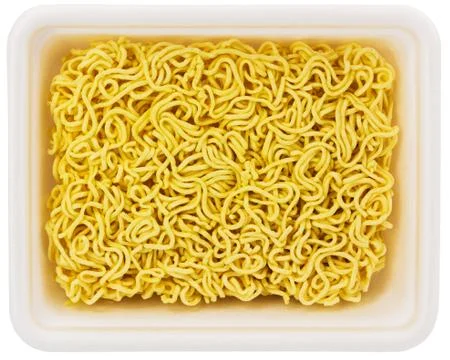 Uncooked instant noodle in rectangular cup Photos