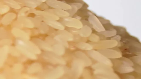 Uncooked Long Grain Parboiled Rice Rotating - Macro Stock Footage 203176987