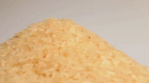 Uncooked Long Grain Parboiled Rice Rotating Stock Footage 224652722