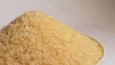 Uncooked Long Grain Parboiled Rice Rotating Stock Footage 246629052