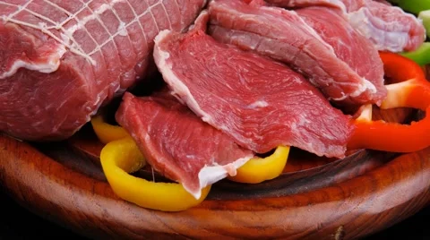 Uncooked meat Vídeos de archivo 58282374