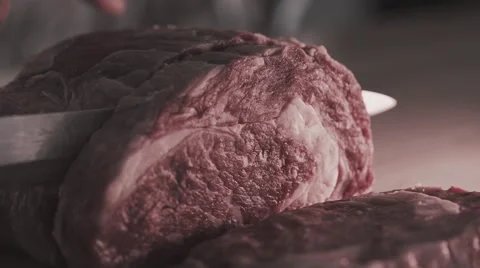 Uncooked meat : raw fresh beef pork rib and fillet ready to cooking with garlic Stock Footage 67326829