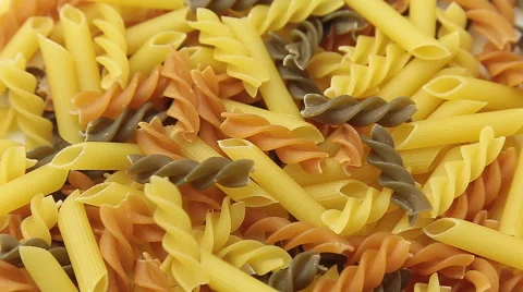 Uncooked Pasta falling Stock Footage 58070262