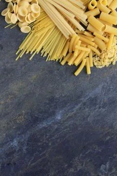 Uncooked pasta selection Stock Photos