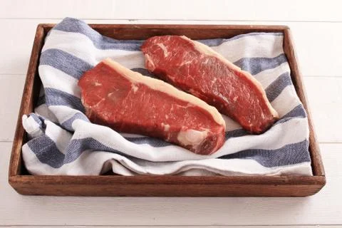 Uncooked raw steak Stock Photos