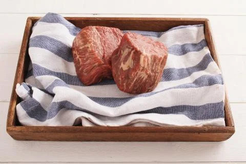 Uncooked raw steak Foto stock