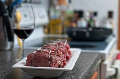 Uncooked roulade Stock Photos