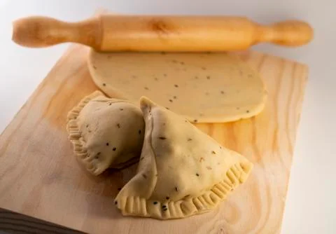 Uncooked samosa Stock Photos