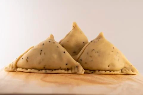Uncooked samosa Stock Photos