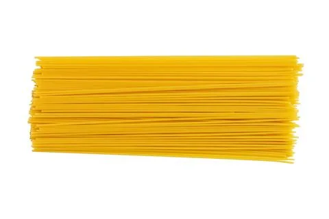Uncooked spaghetti isolated on white background. Stock Photos