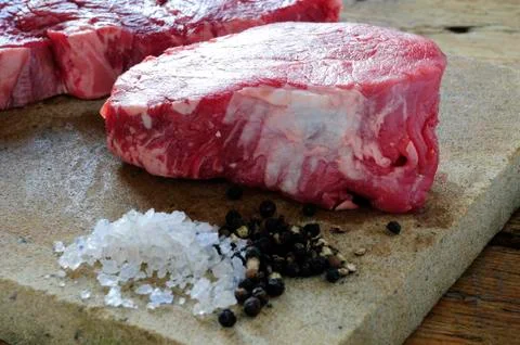 Uncooked steak Stock Photos