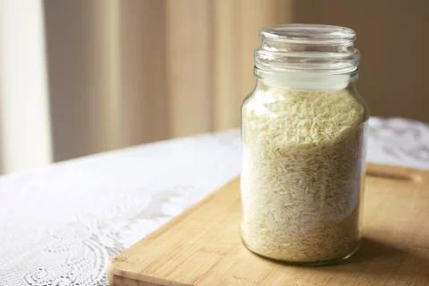 Uncooked white rice Stock Photos
