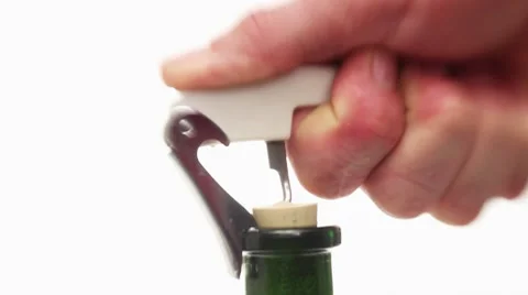 Uncorking a wine bottle Stock Footage 8571232