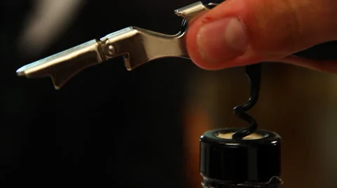 Uncorking A Wine Bottle Stockbeeldmateriaal 37732585