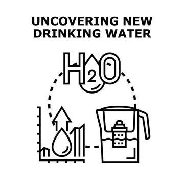 Uncovering new drinking water vector concept illustration Stock Illustration