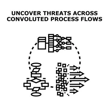 Uncovering threats in complex data process flows Stock Illustration