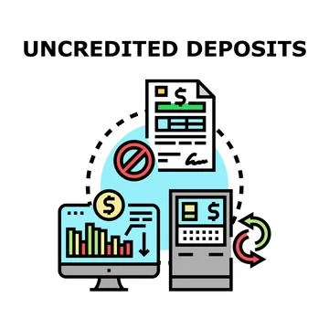 Uncredited deposits processing system for financial transactions Stock Illustration