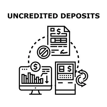 Uncredited deposits processing system for financial transactions Stock Illustration