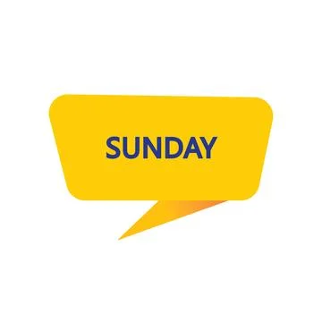 Unday - Yellow Speech Bubble. Button, Sign, Label, Icon, Tag, Badge. Illustrazione stock