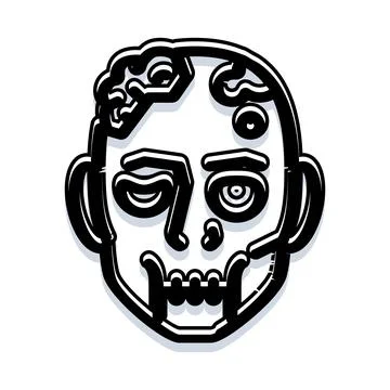 Undead zombie head looking directly 스톡 일러스트